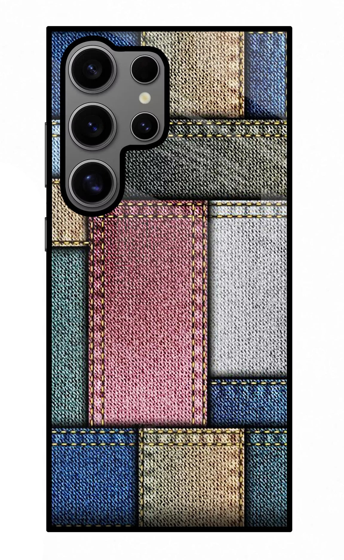 Multicolor Jeans Samsung S24 Ultra Glass Case Back Cover by Casekaro