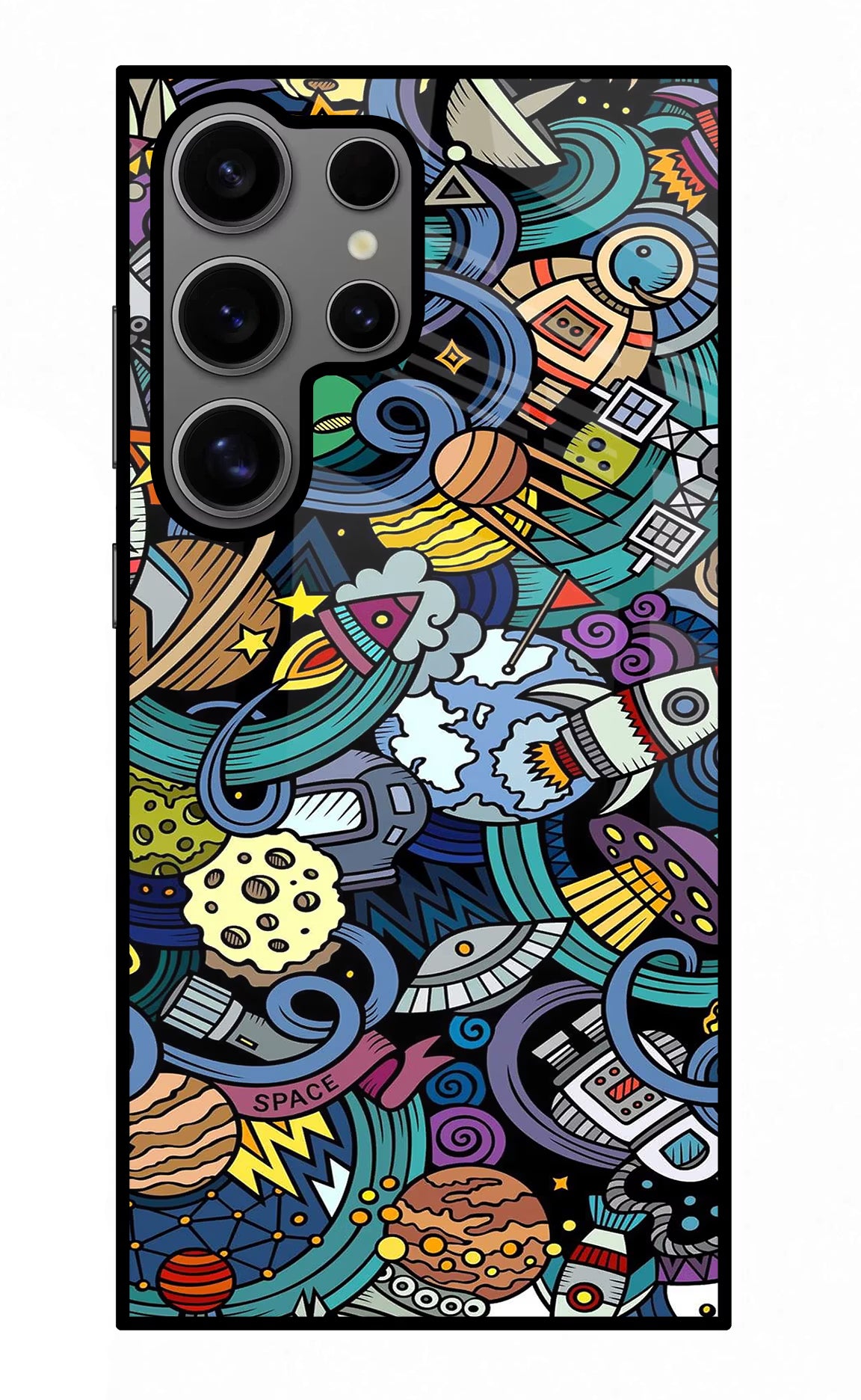 Space Abstract Samsung S24 Ultra Glass Case Back Cover by Casekaro