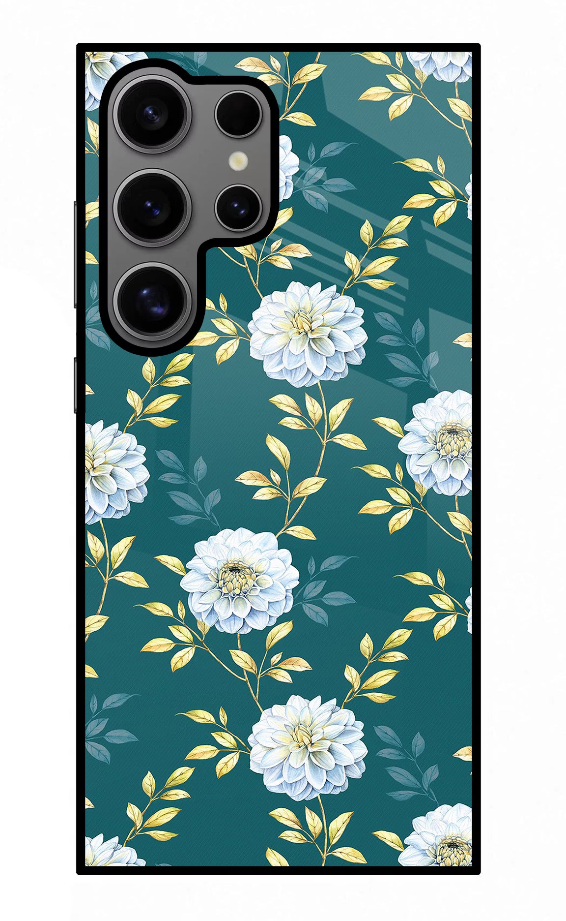 Flowers Samsung S24 Ultra Glass Case Back Cover by Casekaro