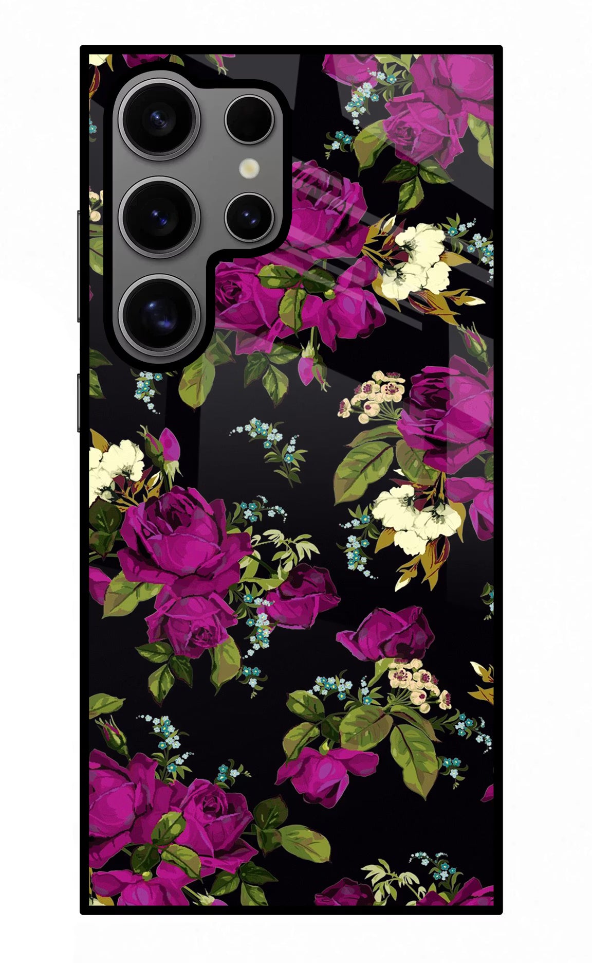 Flowers Samsung S24 Ultra Glass Case Back Cover by Casekaro