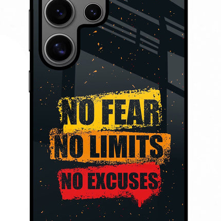 No Fear No Limits No Excuse Samsung S24 Ultra Glass Case Back Cover by Casekaro