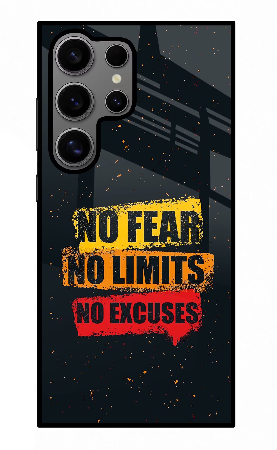 No Fear No Limits No Excuse Samsung S24 Ultra Glass Case Back Cover by Casekaro