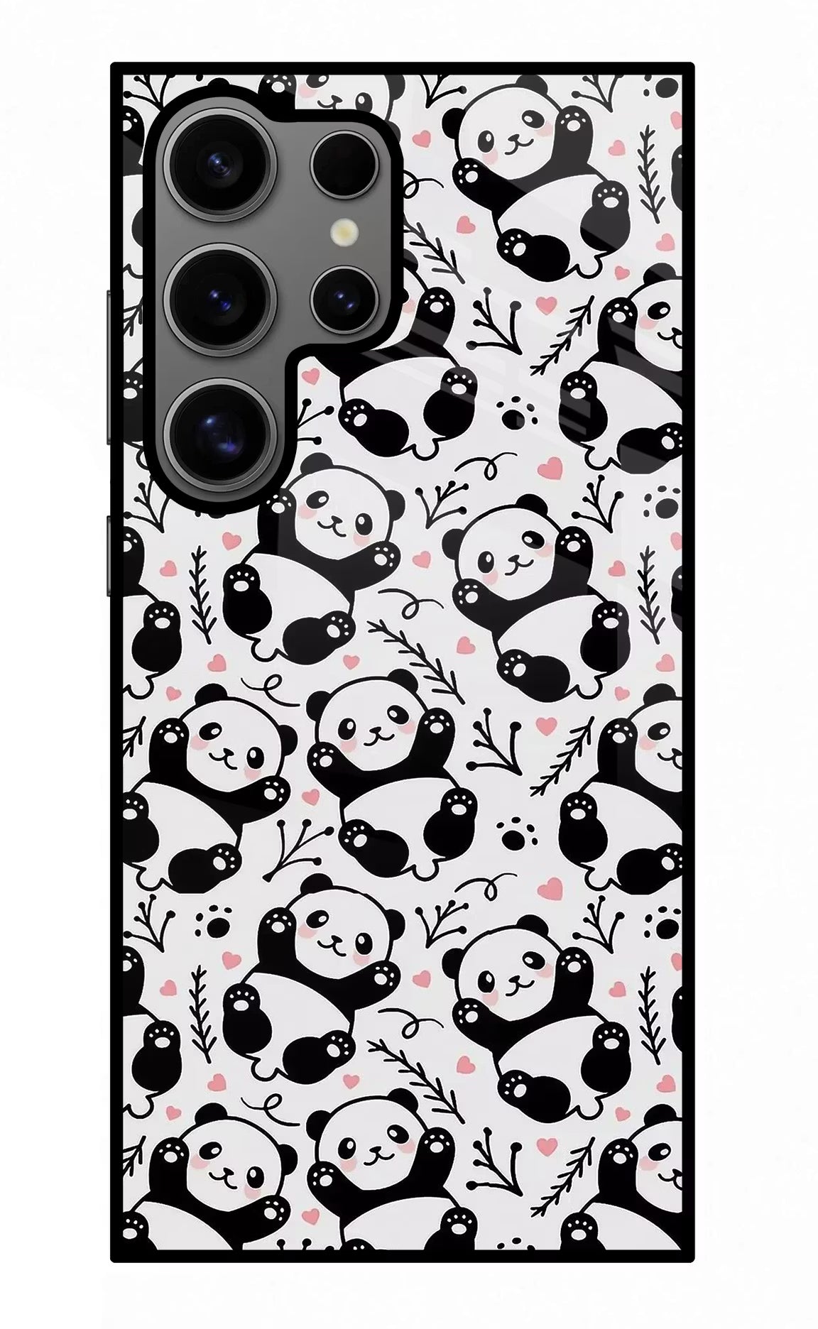 Cute Panda Samsung S24 Ultra Glass Case Back Cover by Casekaro
