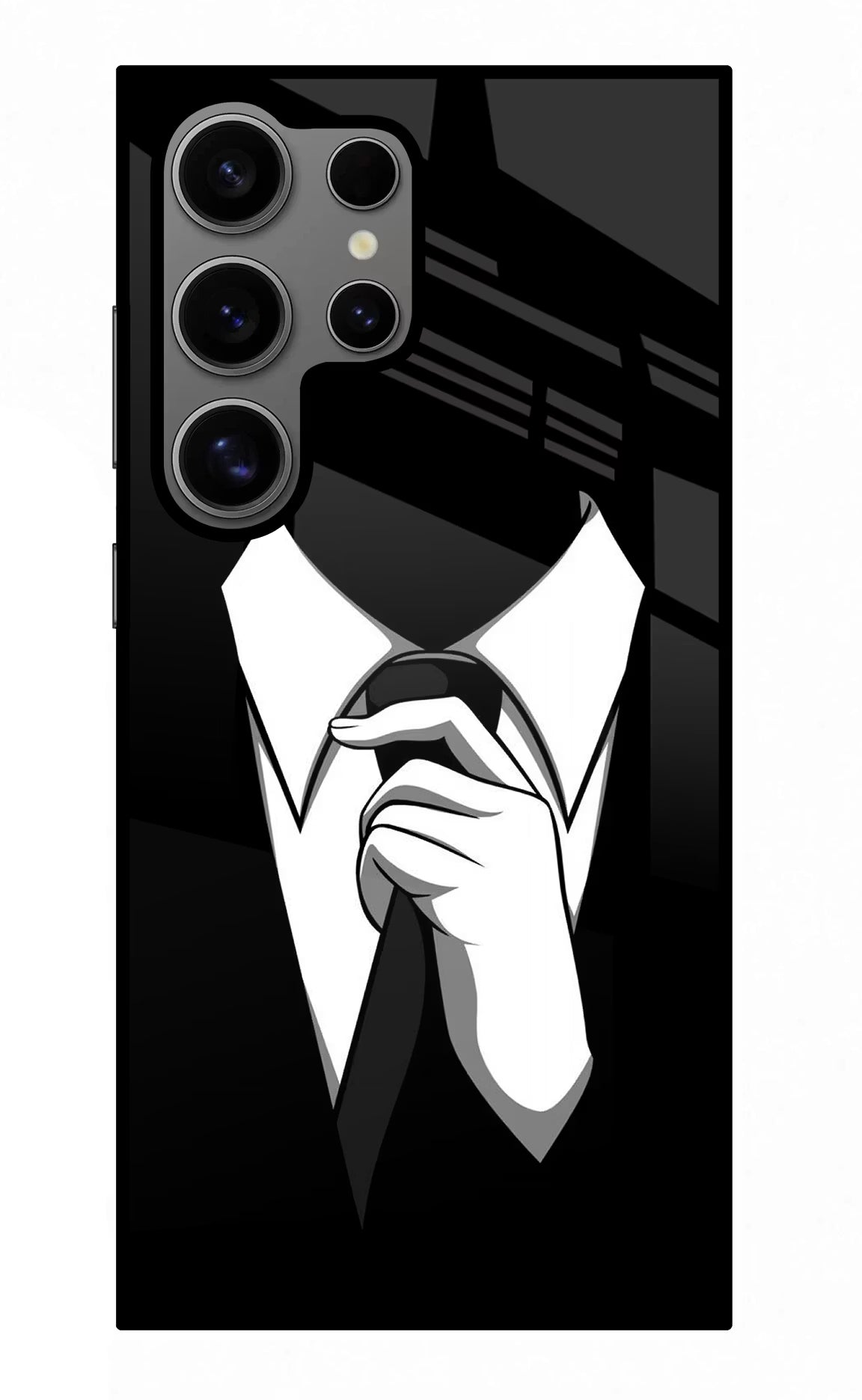 Black Tie Samsung S24 Ultra Glass Case Back Cover by Casekaro