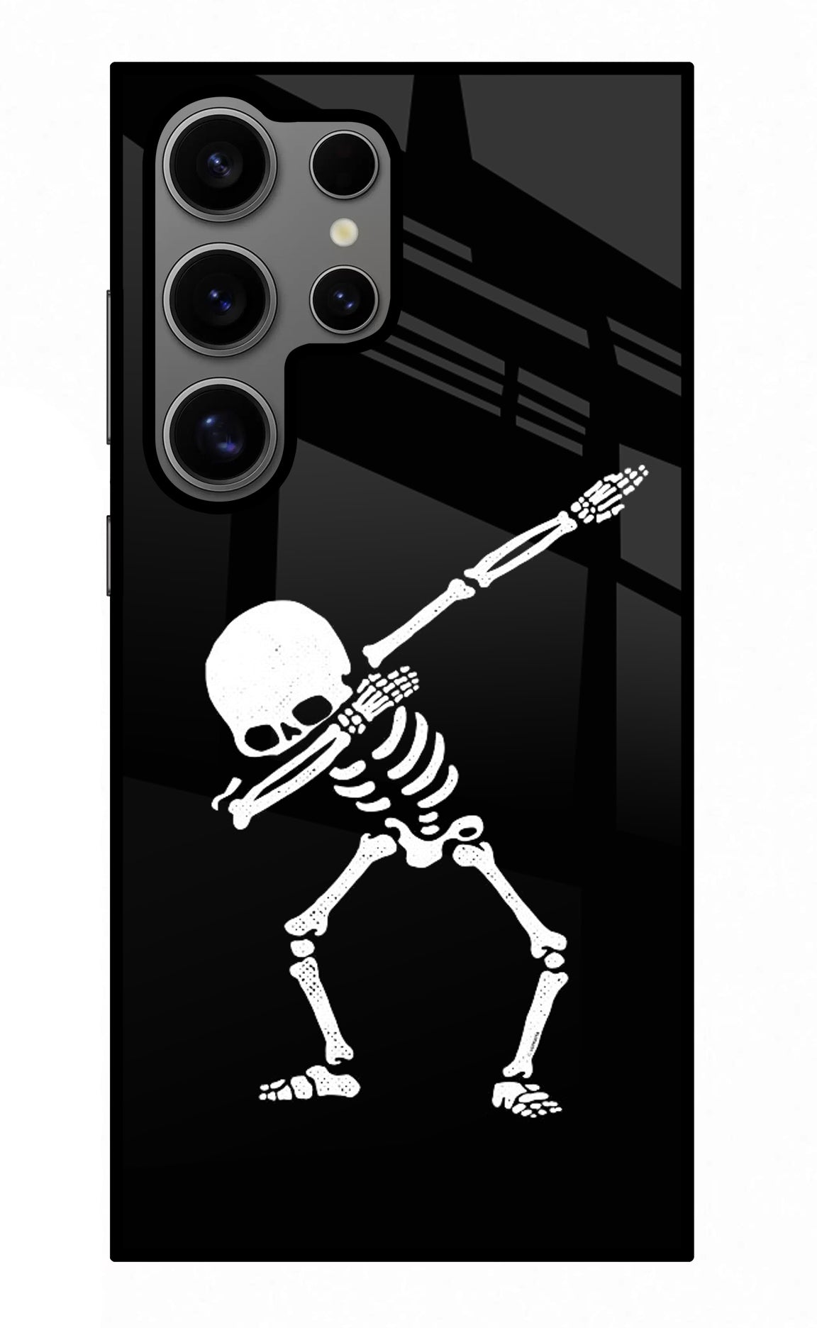 Dabbing Skeleton Art Samsung S24 Ultra Glass Case