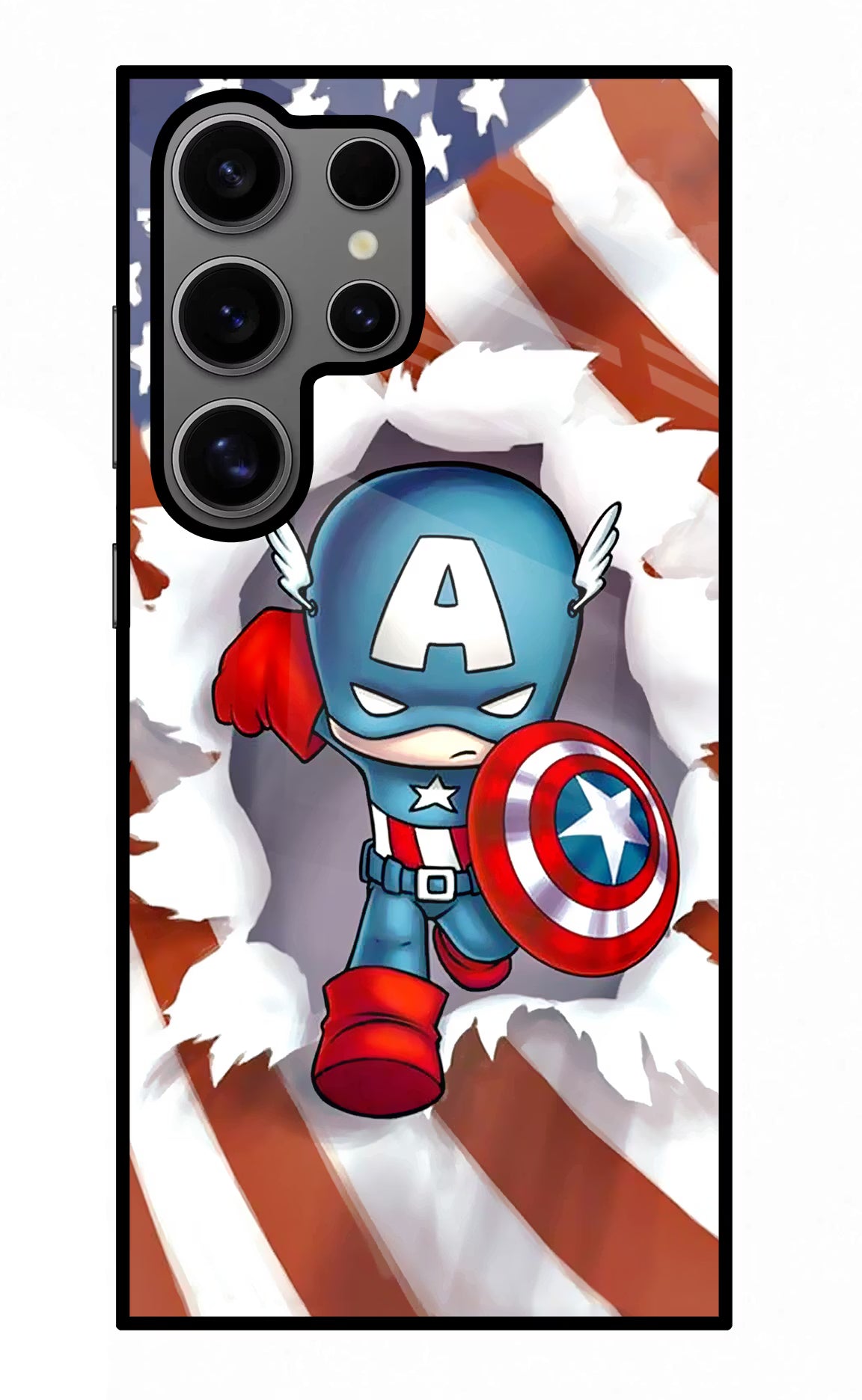 Captain America Samsung S24 Ultra Glass Case Back Cover by Casekaro