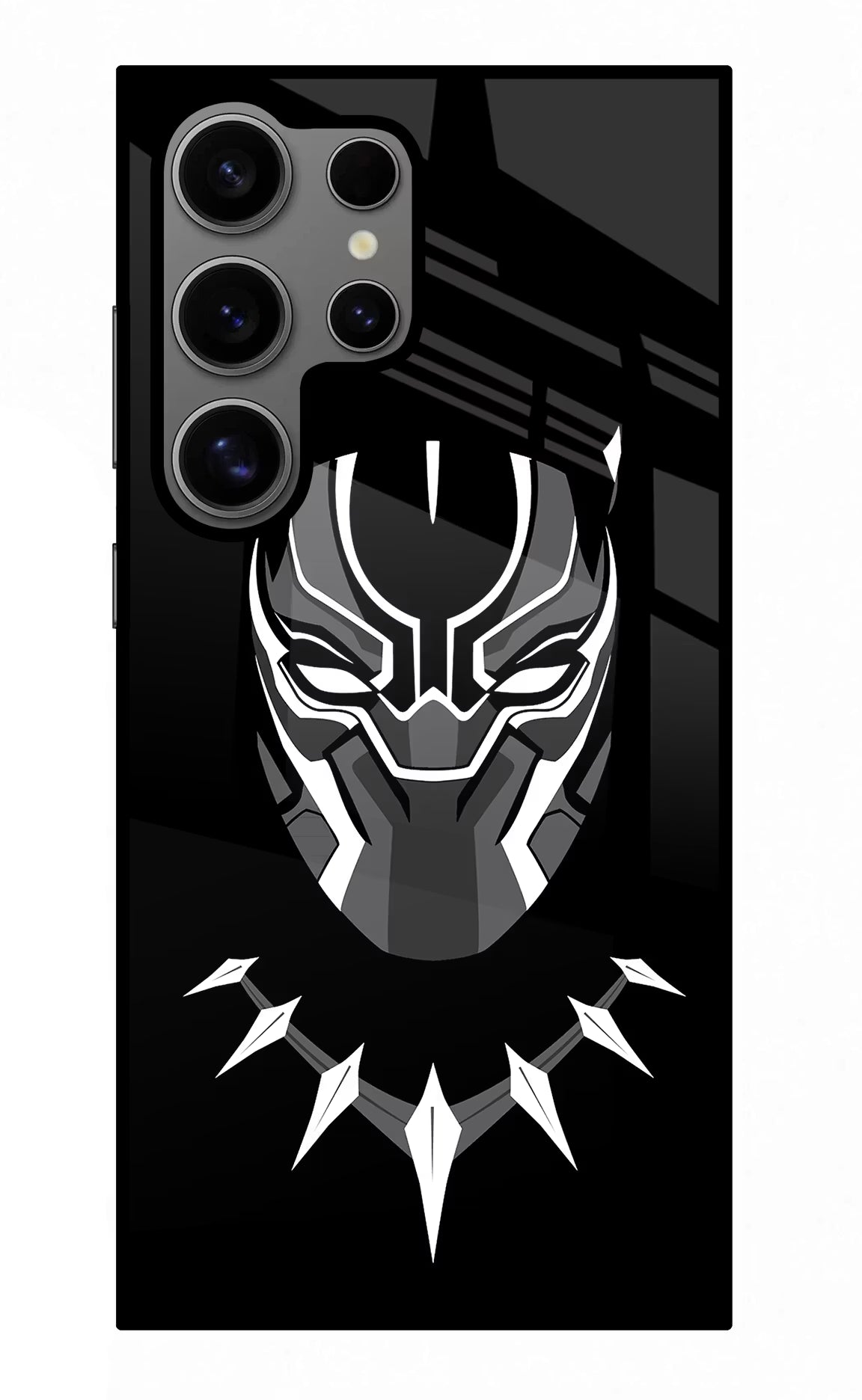 Black Panther Samsung S24 Ultra Glass Case Back Cover by Casekaro