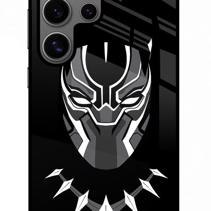 Black Panther Samsung S24 Ultra Glass Case Back Cover by Casekaro