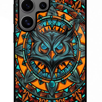 Angry Owl Art Samsung S24 Ultra Glass Case Back Cover by Casekaro