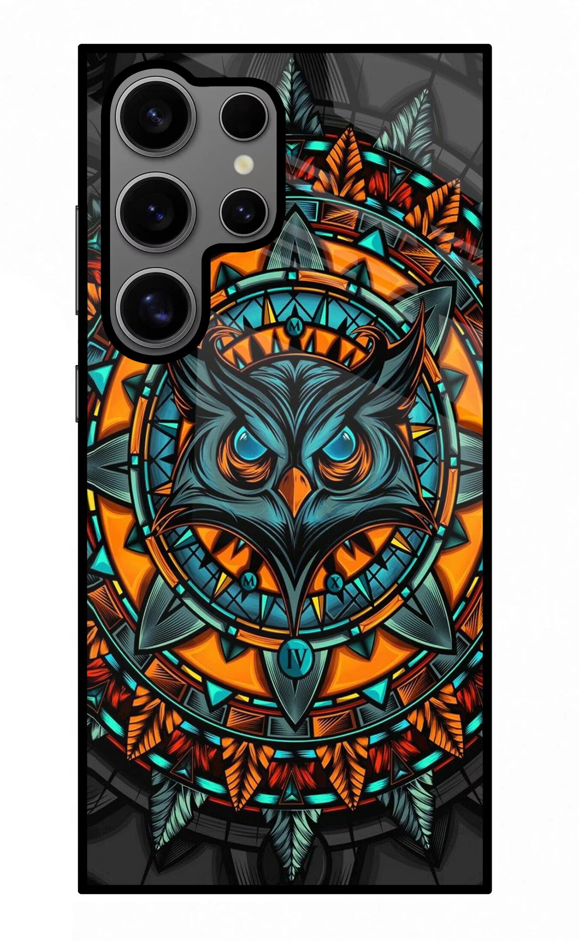 Angry Owl Art Samsung S24 Ultra Glass Case Back Cover by Casekaro