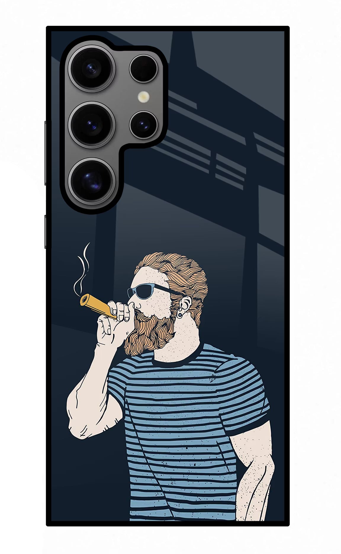 Smoking Samsung S24 Ultra Glass Case Back Cover by Casekaro