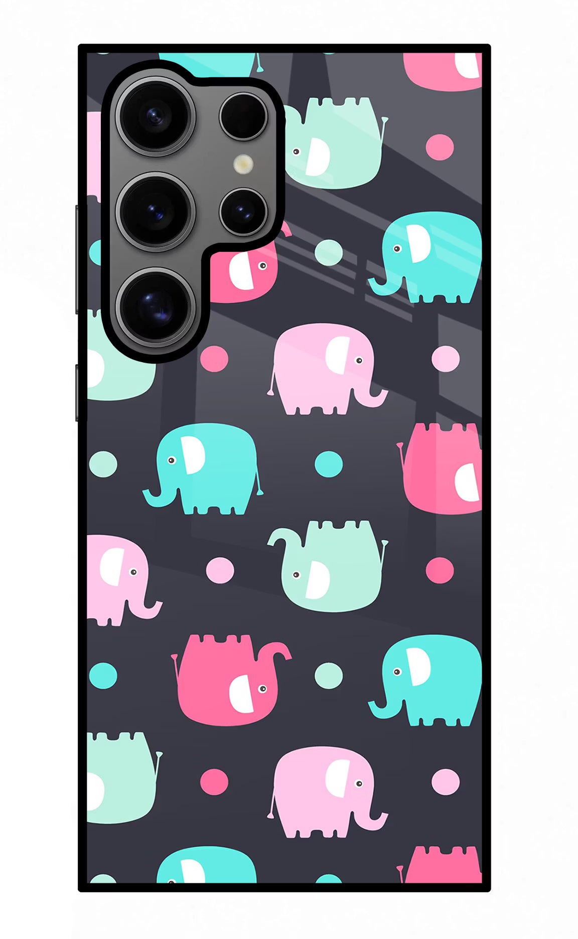 Elephants Samsung S24 Ultra Glass Case Back Cover by Casekaro