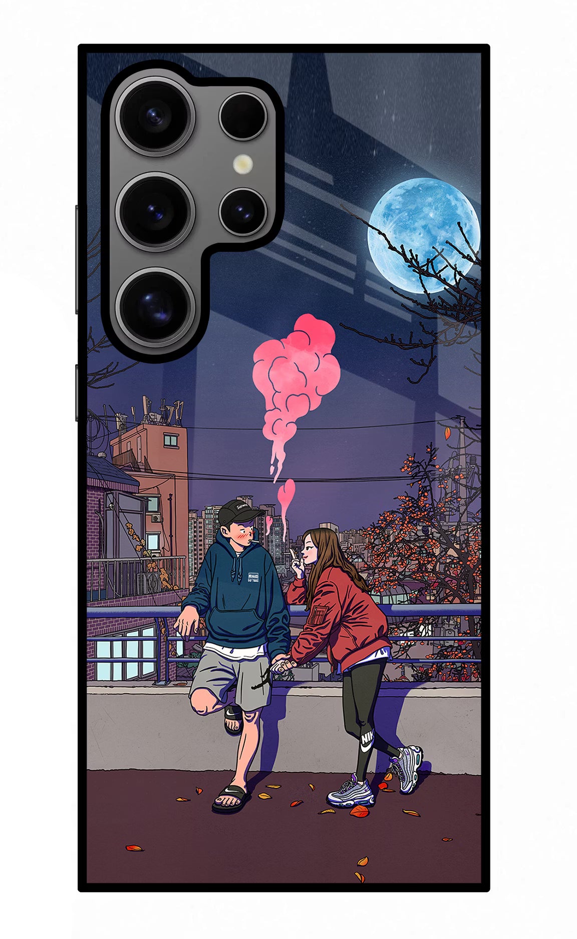 Chilling Couple Samsung S24 Ultra Glass Case Back Cover by Casekaro
