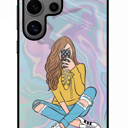 Selfie Girl Samsung S24 Ultra Glass Case Back Cover by Casekaro