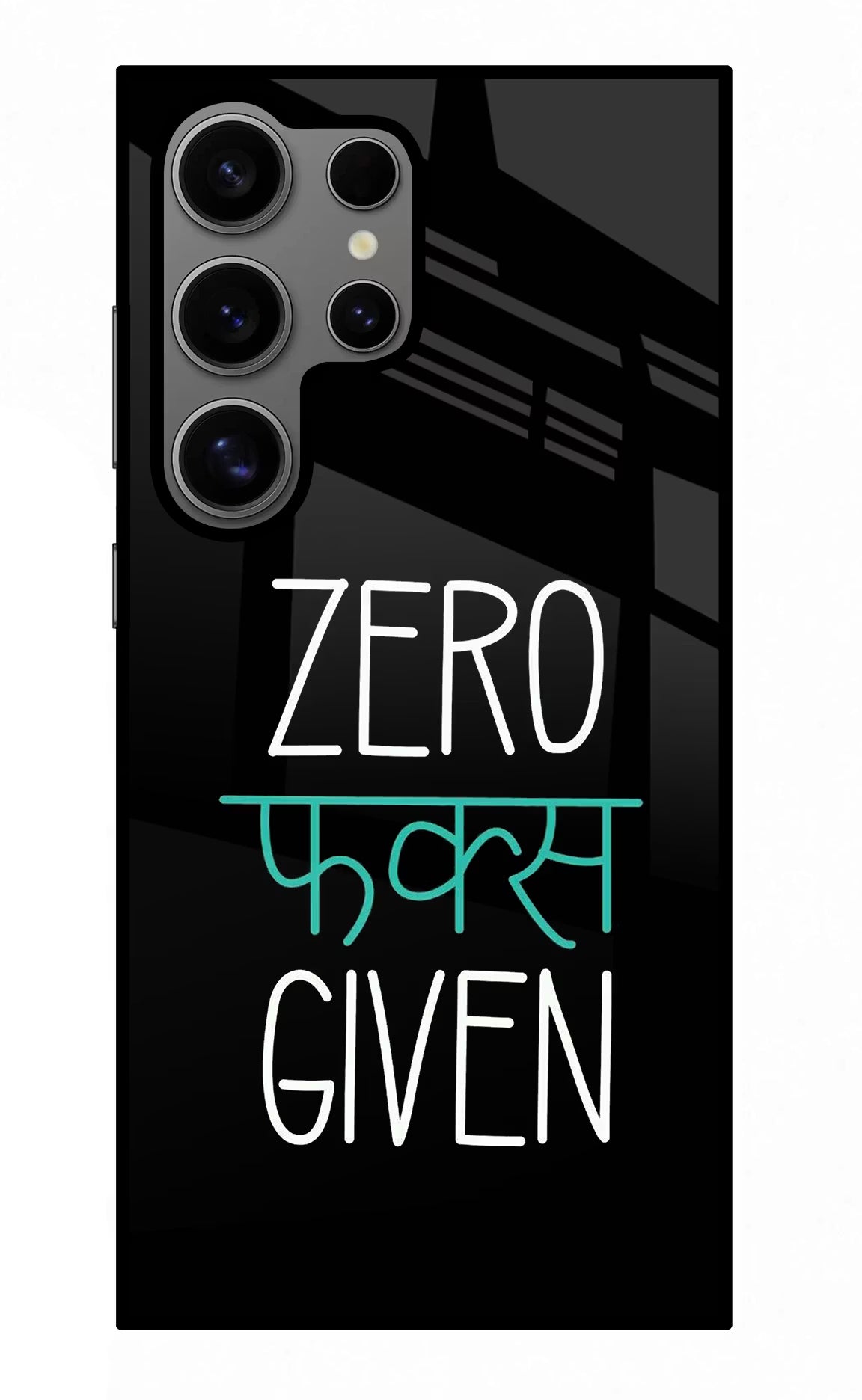 Zero Fucks Given Samsung S24 Ultra Glass Case Back Cover by Casekaro