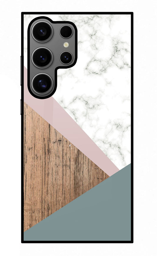 Marble wood Abstract Samsung S24 Ultra Glass Case