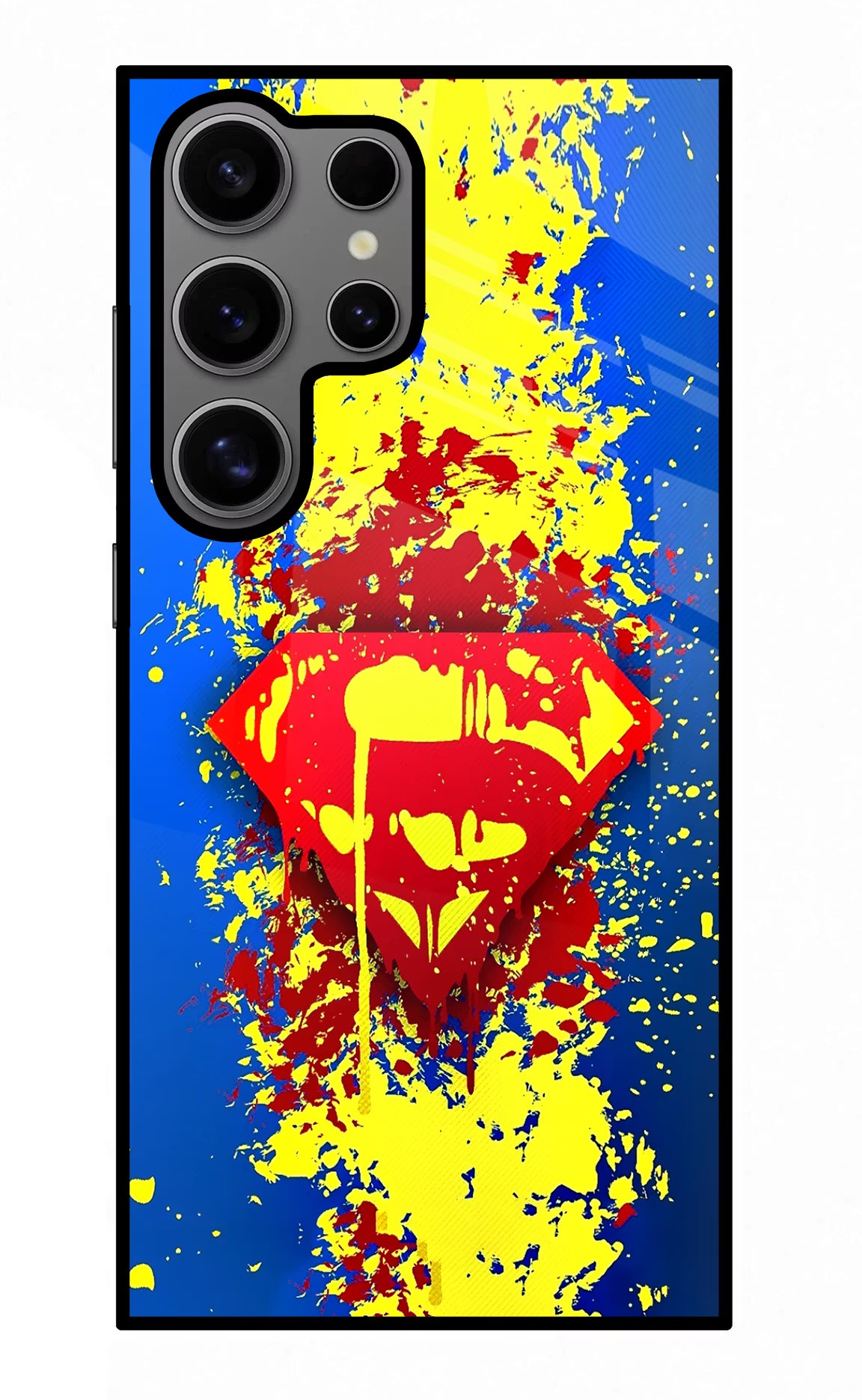 Superman logo Samsung S24 Ultra Glass Case Back Cover by Casekaro