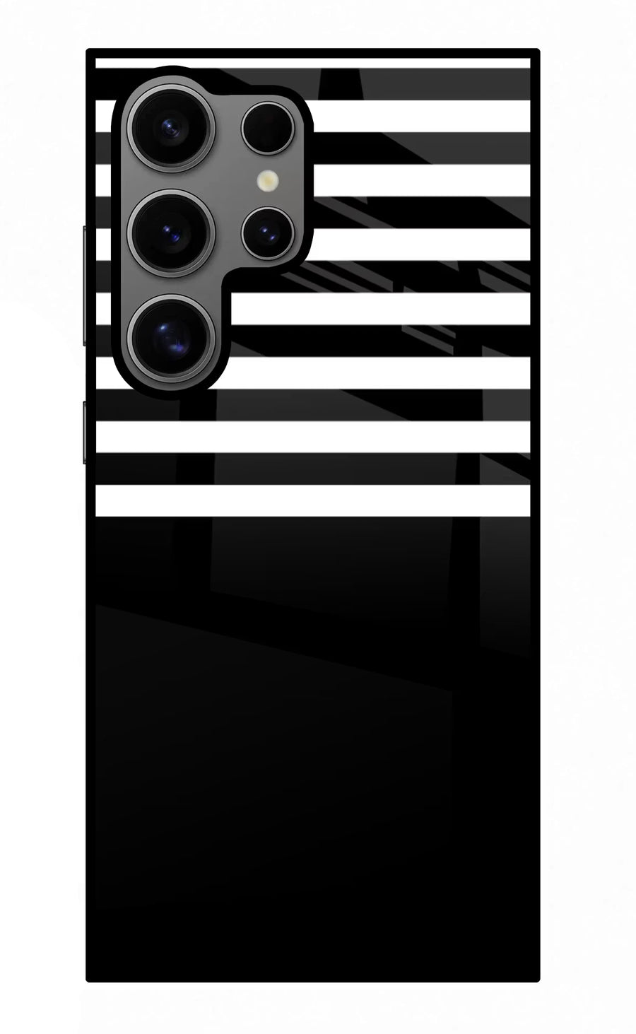 Black and White Print Samsung S24 Ultra Back Cover, Metal case
