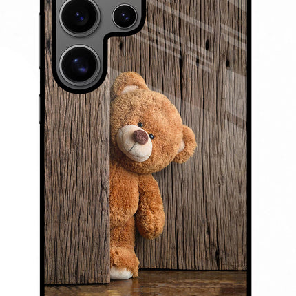 Teddy Wooden Samsung S24 Ultra Glass Case Back Cover by Casekaro