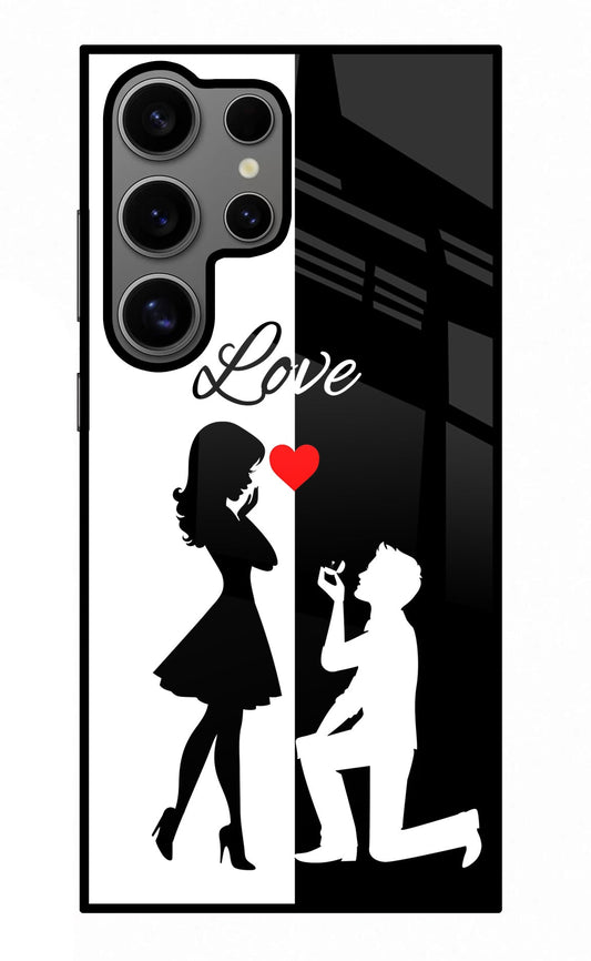 Love Propose Black And White Samsung S24 Ultra Glass Case