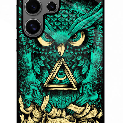 Green Owl Samsung S24 Ultra Glass Case
