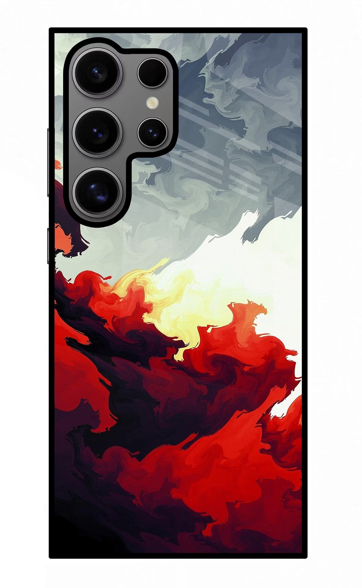 Fire Cloud Samsung S24 Ultra Glass Case Back Cover by Casekaro