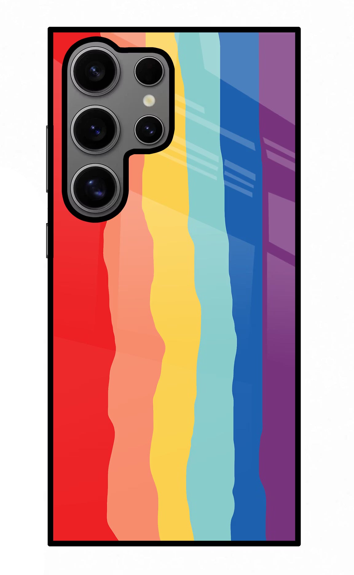 Rainbow Samsung S24 Ultra Glass Case Back Cover by Casekaro