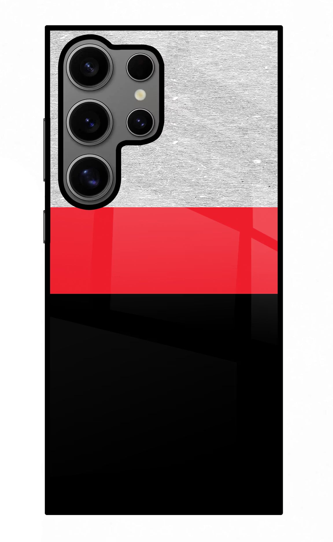 Tri Color Pattern Samsung S24 Ultra Glass Case Back Cover by Casekaro