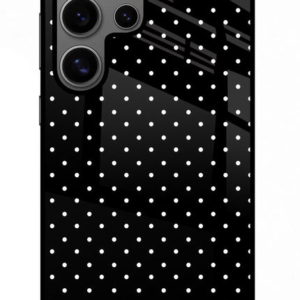 White Dots Samsung S24 Ultra Glass Case Back Cover by Casekaro