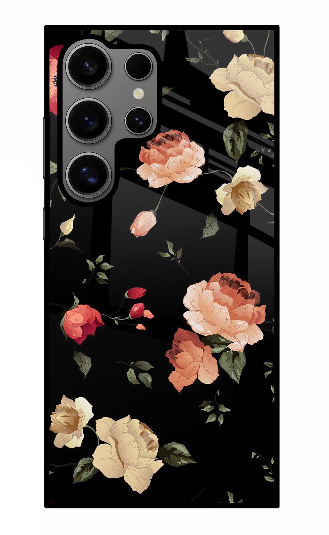 Flowers Samsung S24 Ultra Glass Case Back Cover by Casekaro