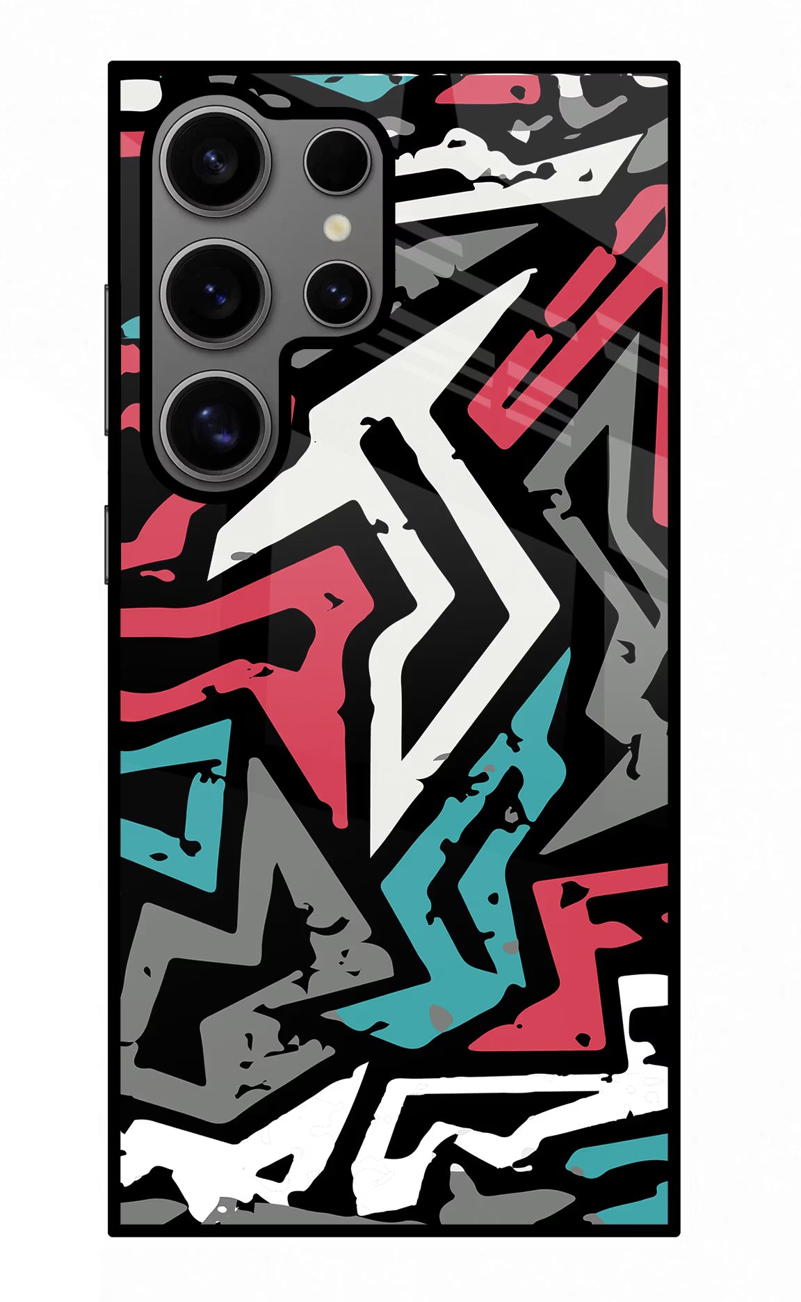 Geometric Graffiti Samsung S24 Ultra Glass Case Back Cover by Casekaro