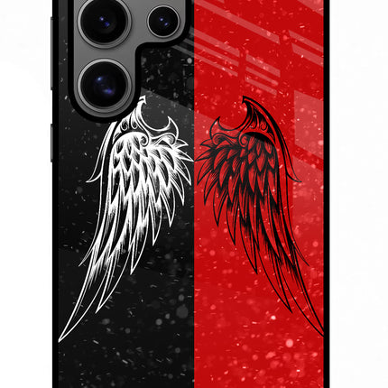 Wings Samsung S24 Ultra Glass Case Back Cover by Casekaro