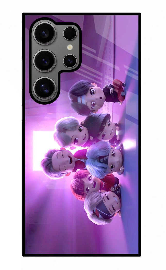 BTS Chibi Samsung S24 Ultra Glass Case