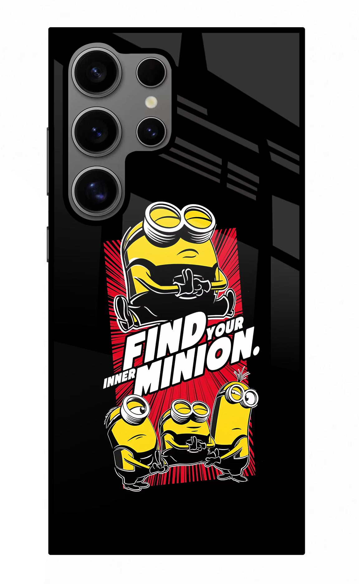 Find your inner Minion Samsung S24 Ultra Glass Case Back Cover by Casekaro