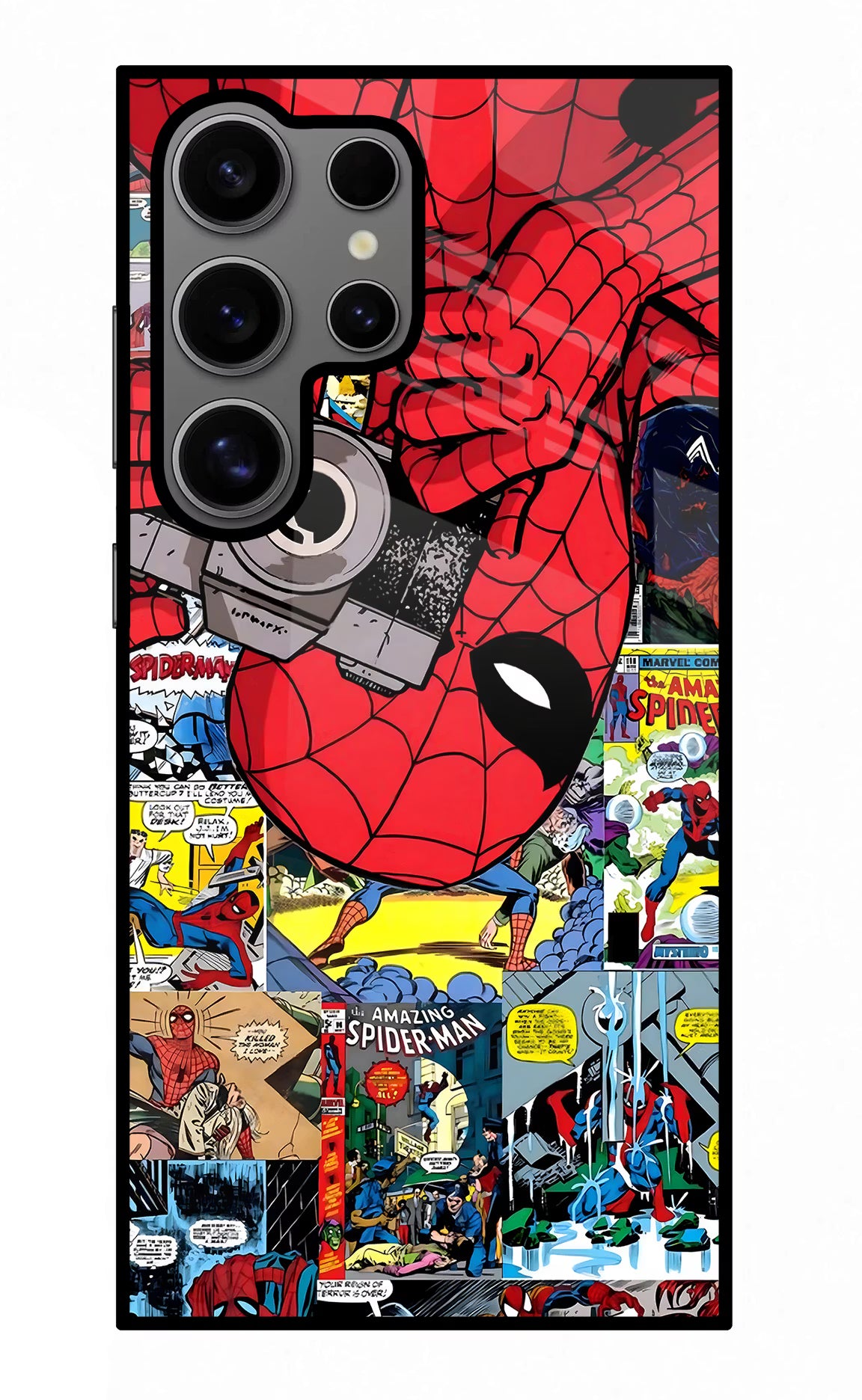 Spider Man Samsung S24 Ultra Glass Case Back Cover by Casekaro