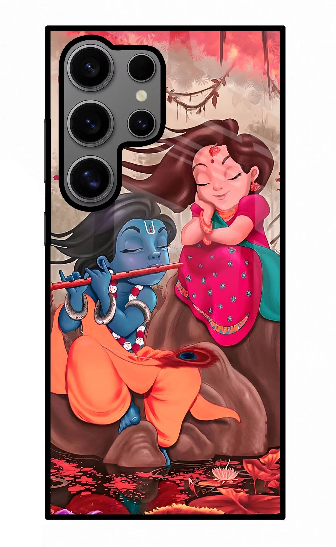 Radhe Krishna Samsung S24 Ultra Glass Case Back Cover by Casekaro