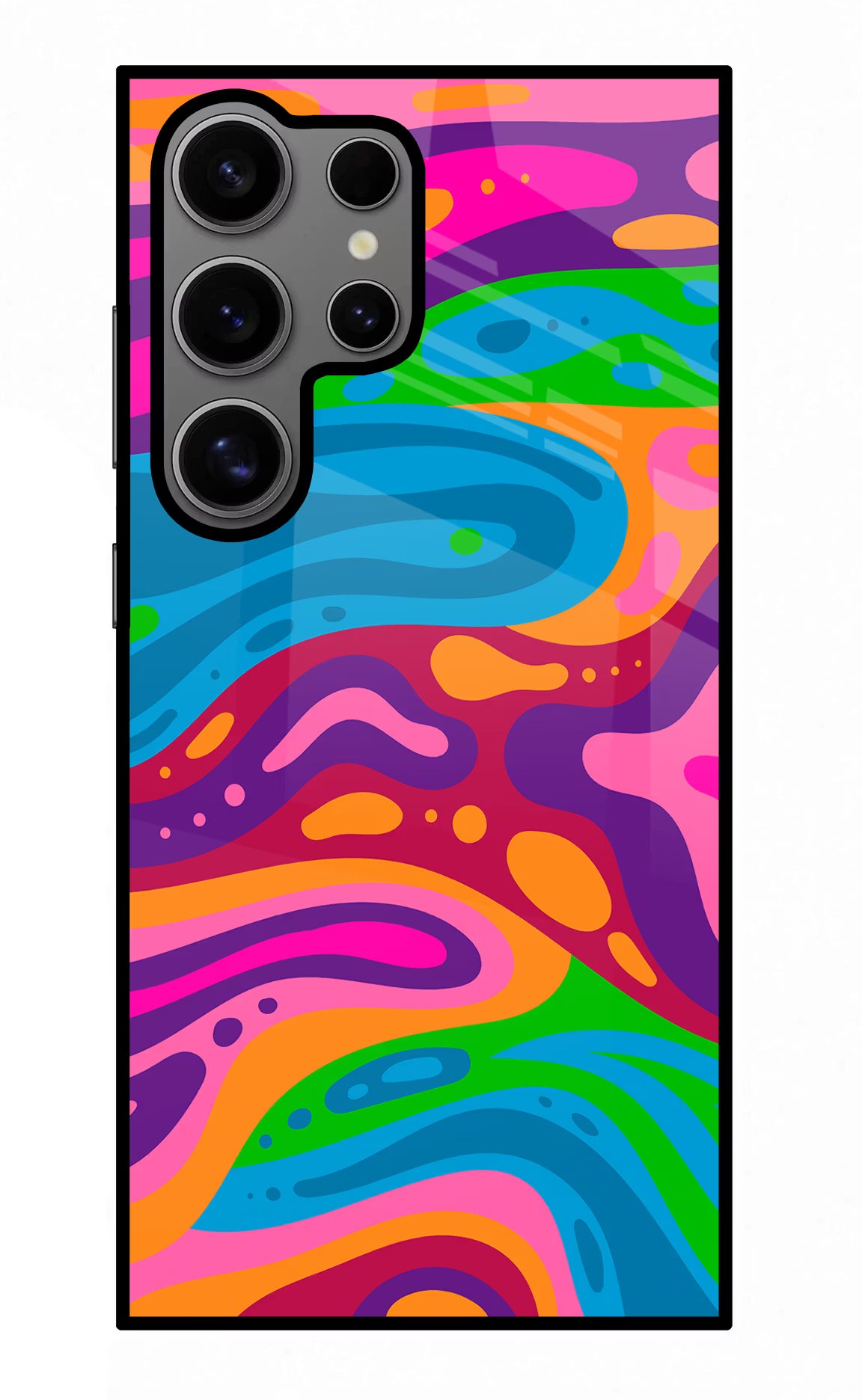 Trippy Pattern Samsung S24 Ultra Glass Case Back Cover by Casekaro