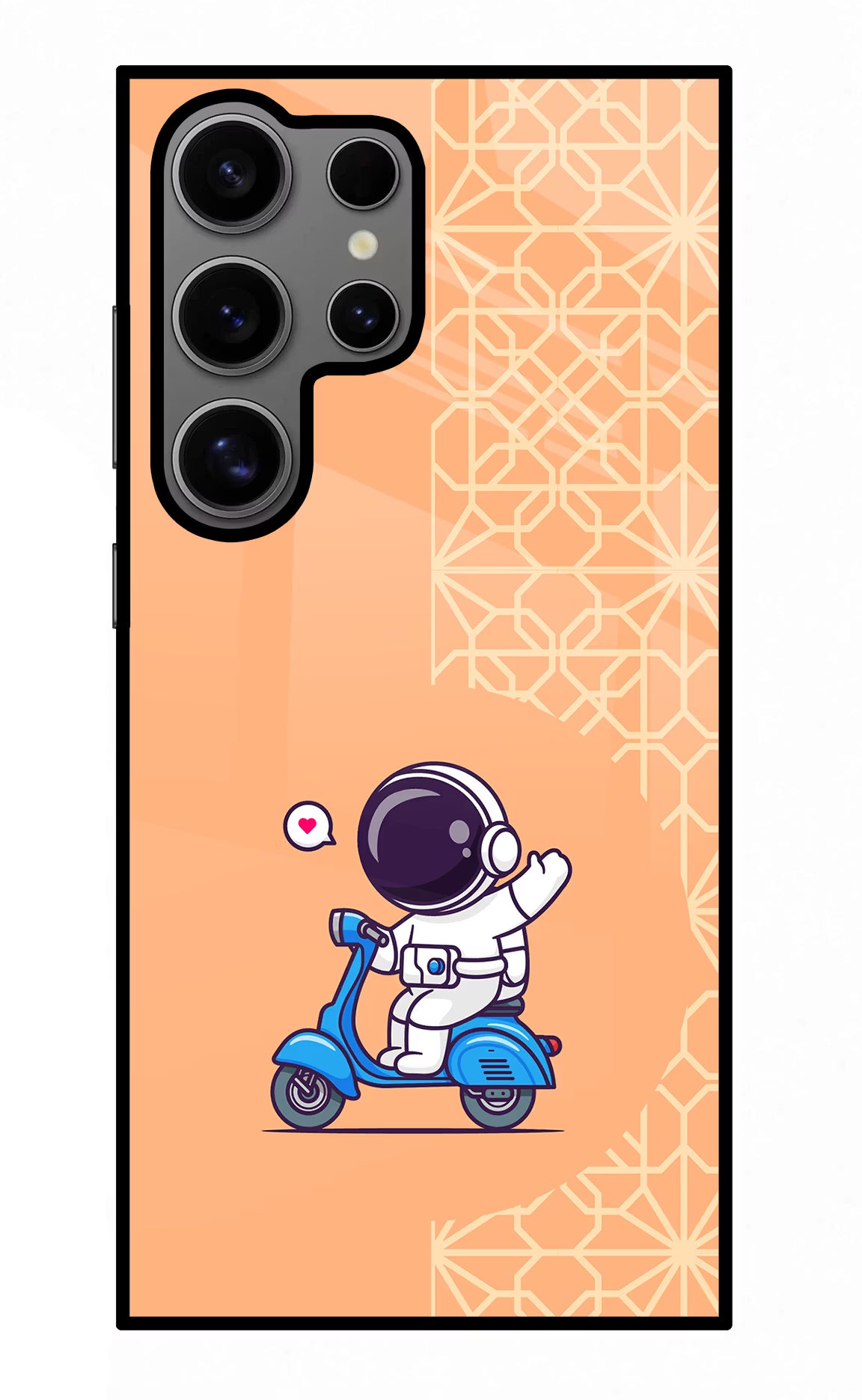 Cute Astronaut Riding Samsung S24 Ultra Glass Case