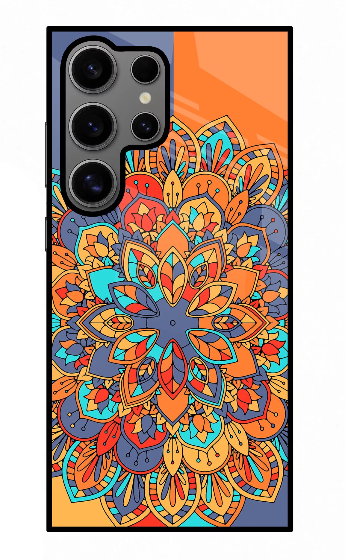 Color Mandala Samsung S24 Ultra Glass Case Back Cover by Casekaro