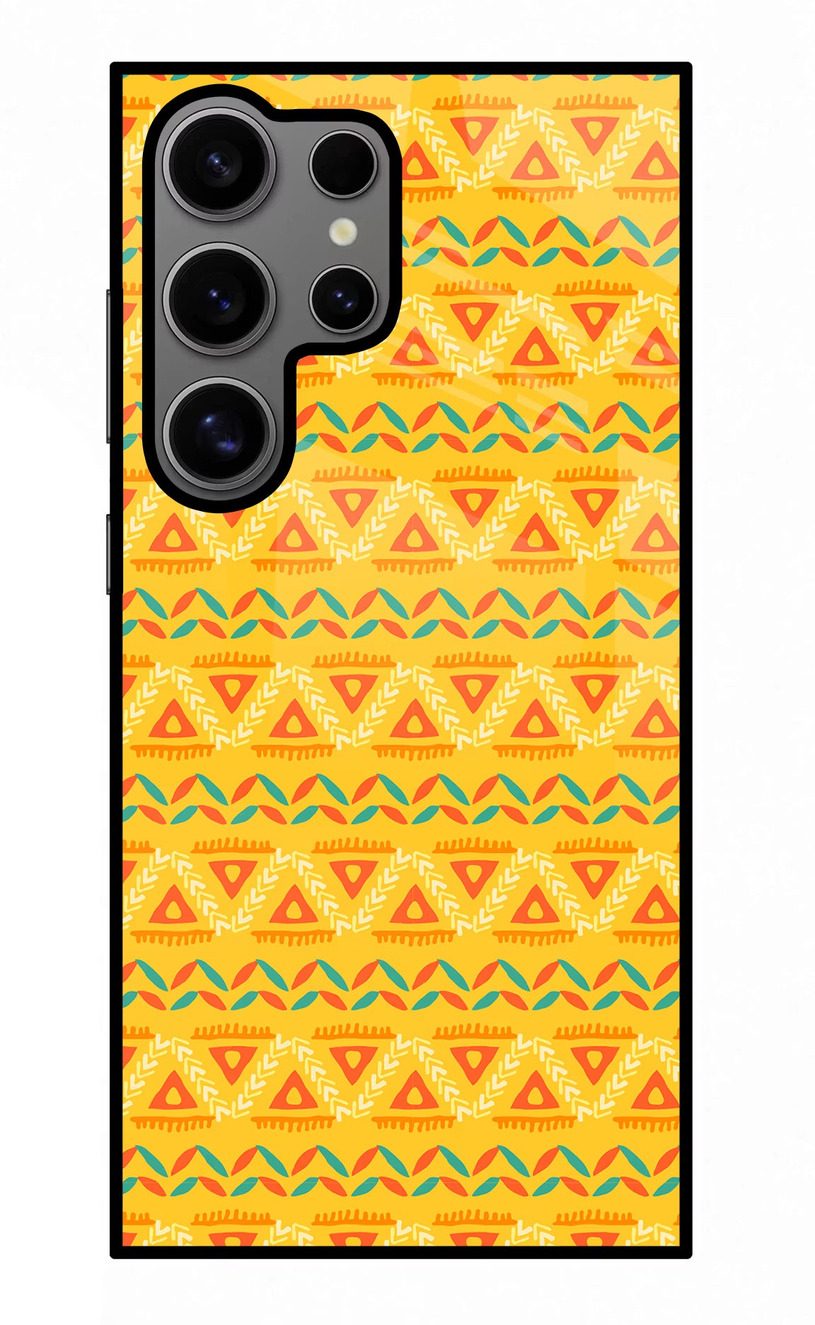 Tribal Pattern Samsung S24 Ultra Glass Case Back Cover by Casekaro