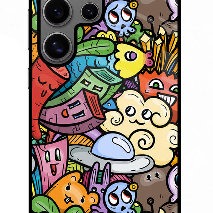 Veggie Doodle Samsung S24 Ultra Glass Case Back Cover by Casekaro