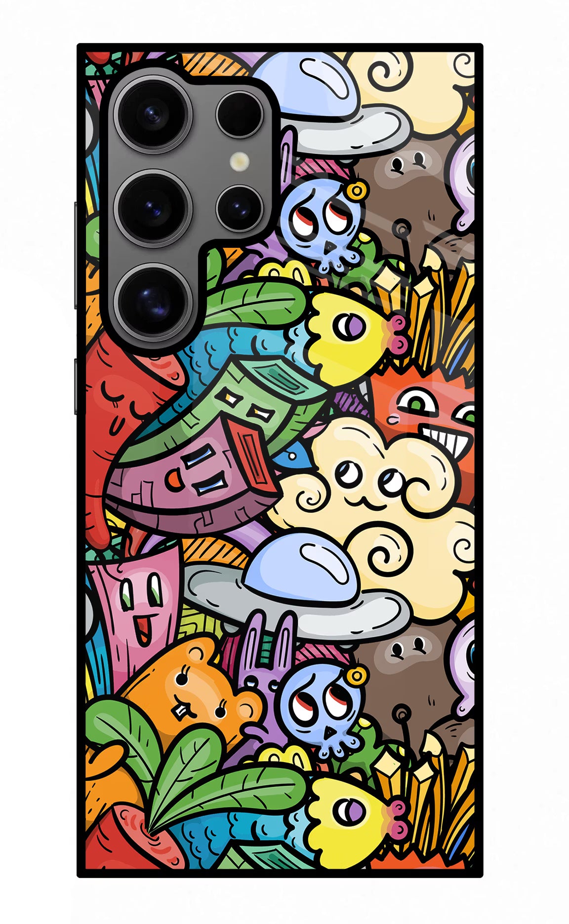 Veggie Doodle Samsung S24 Ultra Glass Case Back Cover by Casekaro