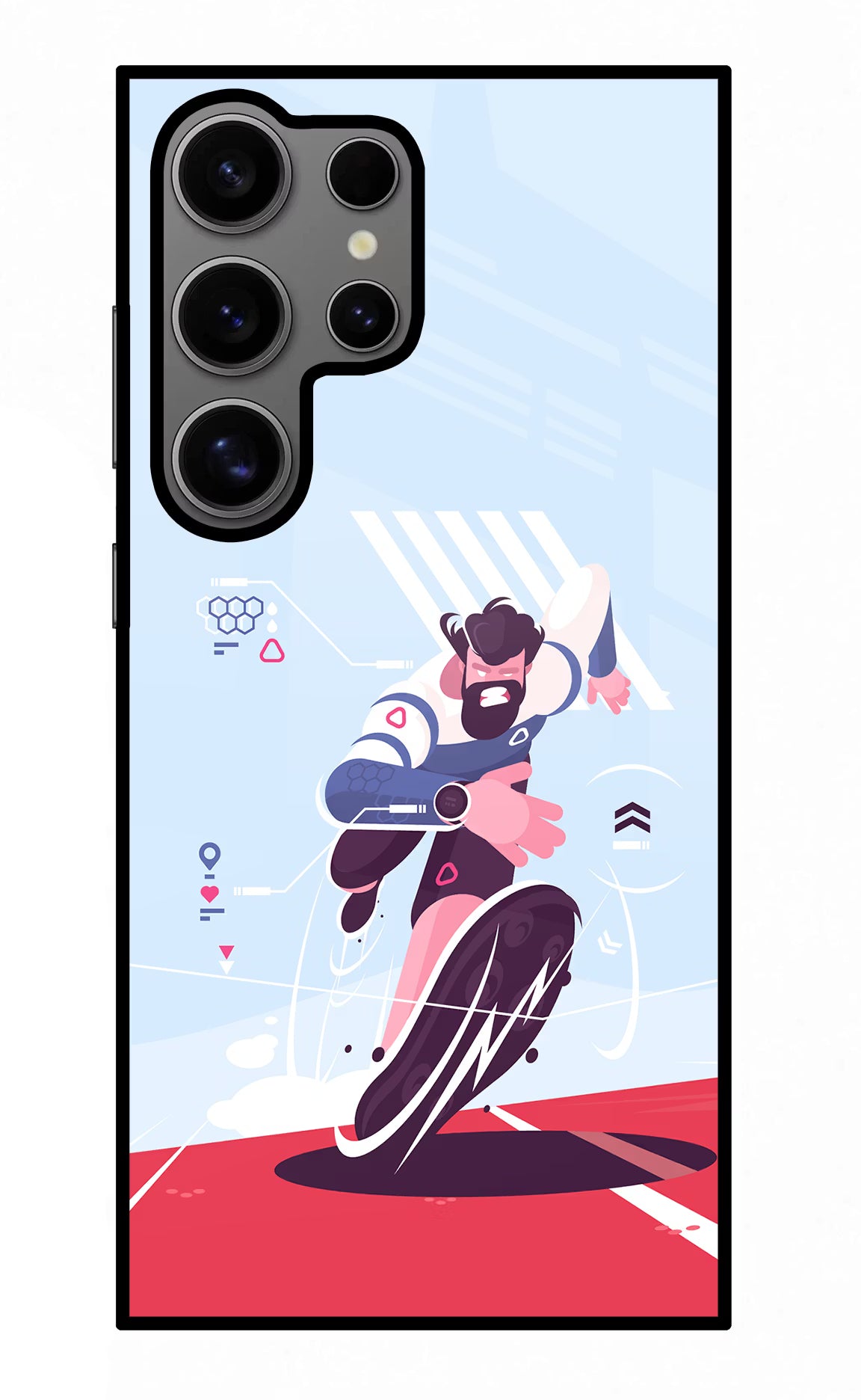 Run Pro Samsung S24 Ultra Glass Case Back Cover by Casekaro