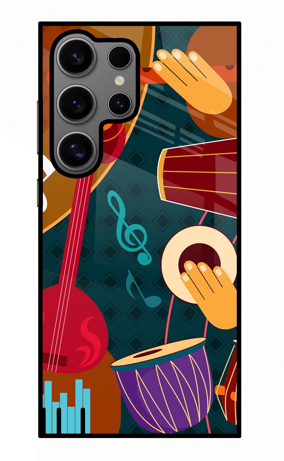 Music Instrument Samsung S24 Ultra Glass Case Back Cover by Casekaro