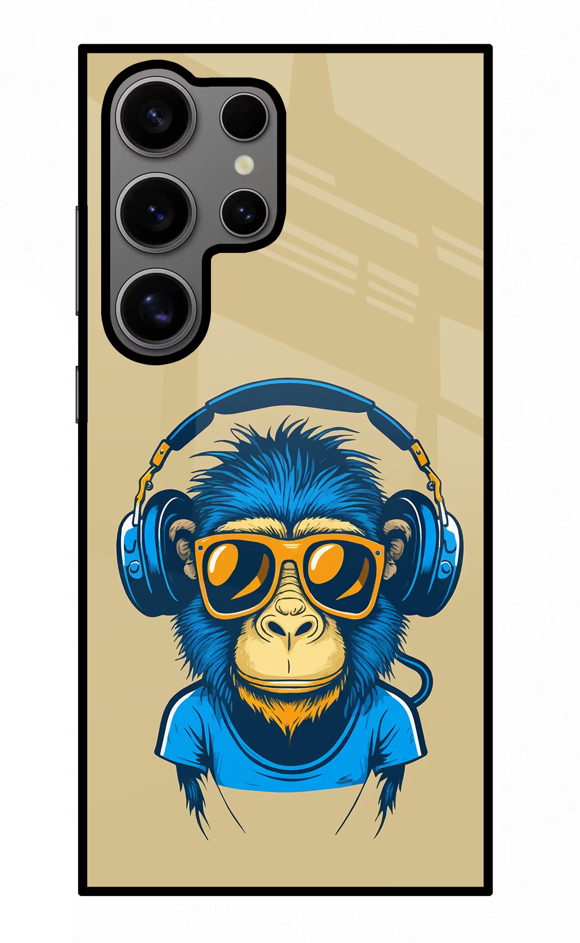Monkey Headphone Samsung S24 Ultra Glass Case Back Cover by Casekaro