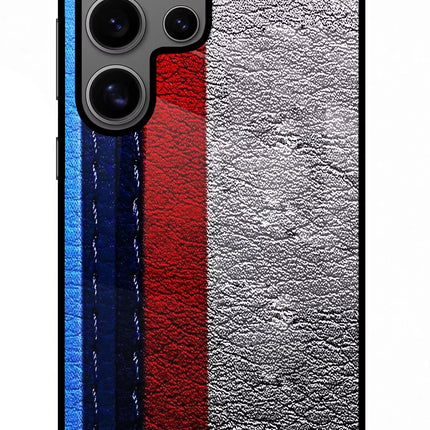 BMW Stripes Samsung S24 Ultra Glass Case Back Cover by Casekaro