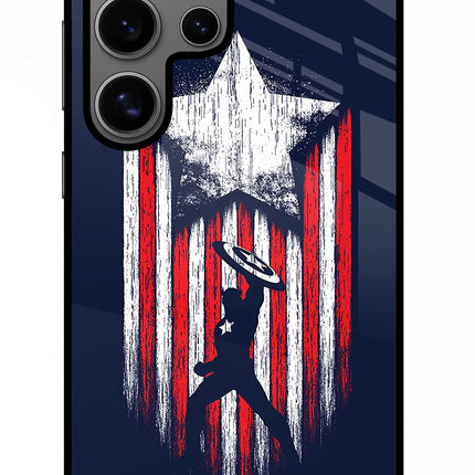 Captain America Marvel Art Samsung S24 Ultra Glass Case Back Cover by Casekaro
