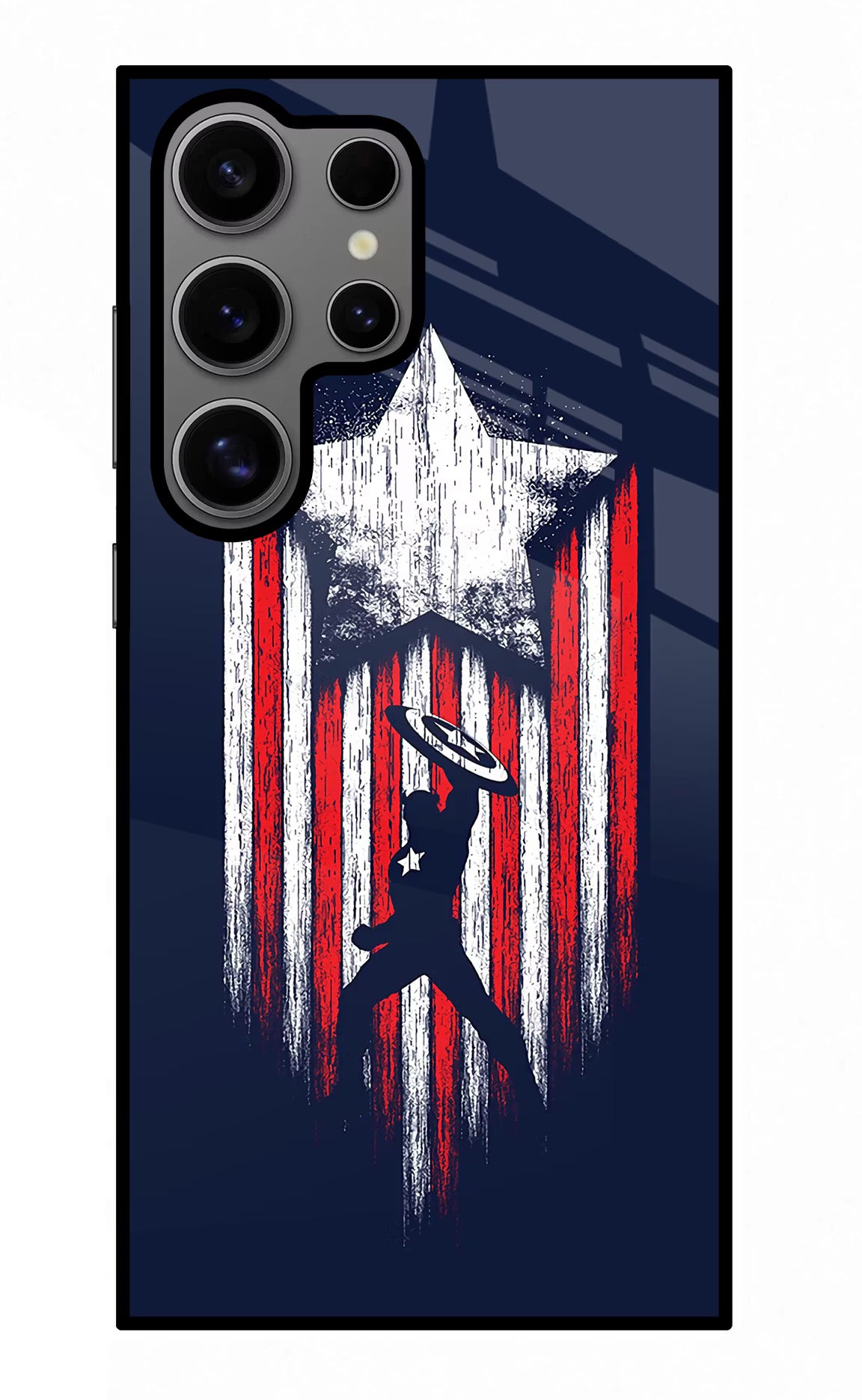 Captain America Marvel Art Samsung S24 Ultra Glass Case Back Cover by Casekaro