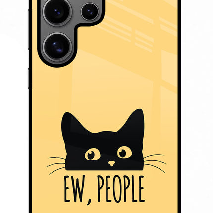 Ew People Catitude Samsung S24 Ultra Glass Case Back Cover by Casekaro