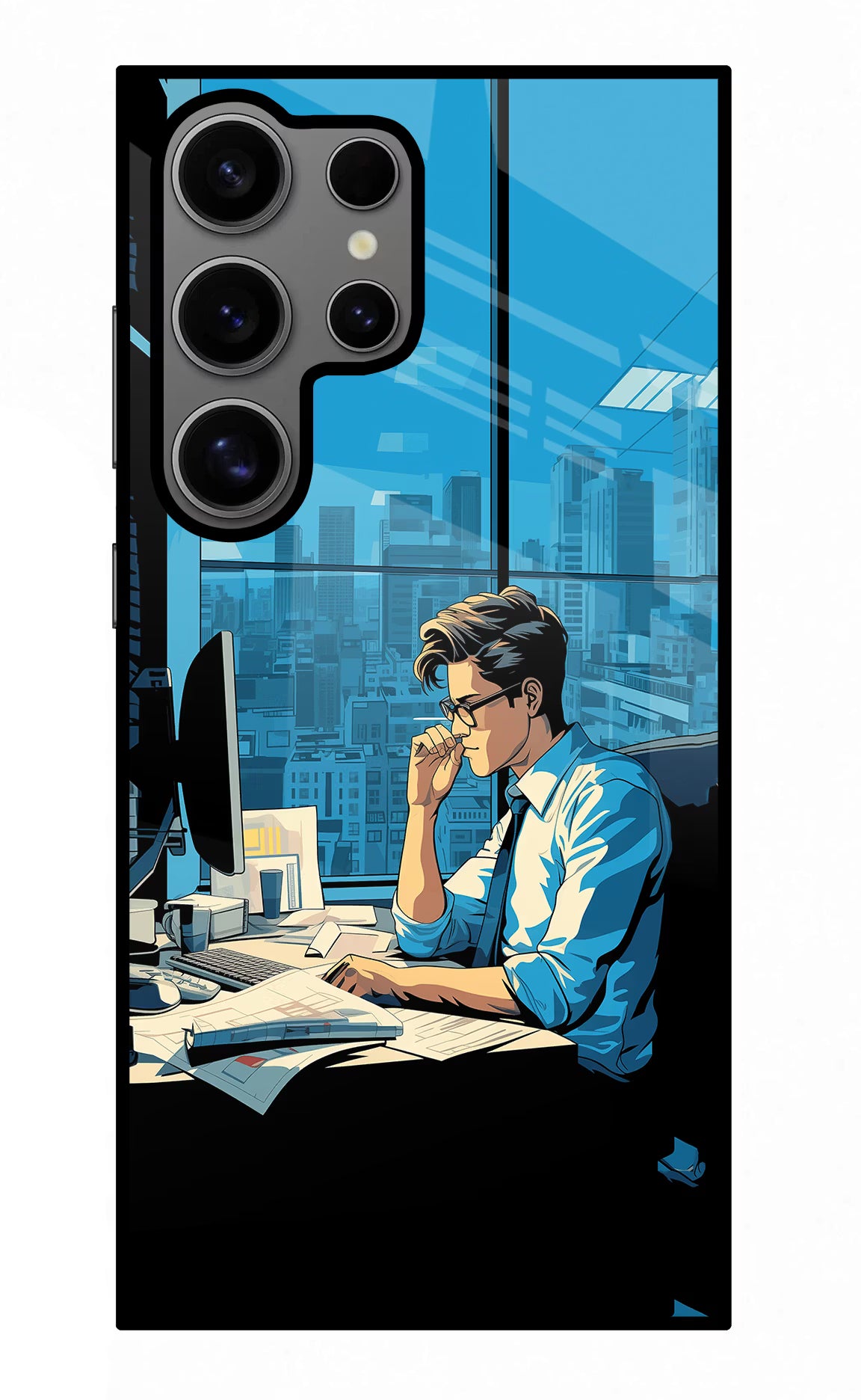 Focused Hustler (AI Generated) Samsung S24 Ultra Glass Case Back Cover by Casekaro